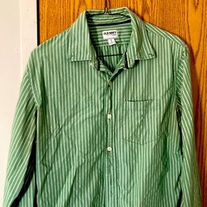 Mens medium green slim fit old navy button up